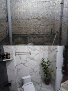Modern bathroom accessories installation in Puncak Jelapang home for style and functionality