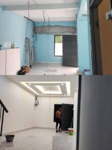 Safe electrical wiring from DB board to bathroom fixtures in Puncak Jelapang renovation project